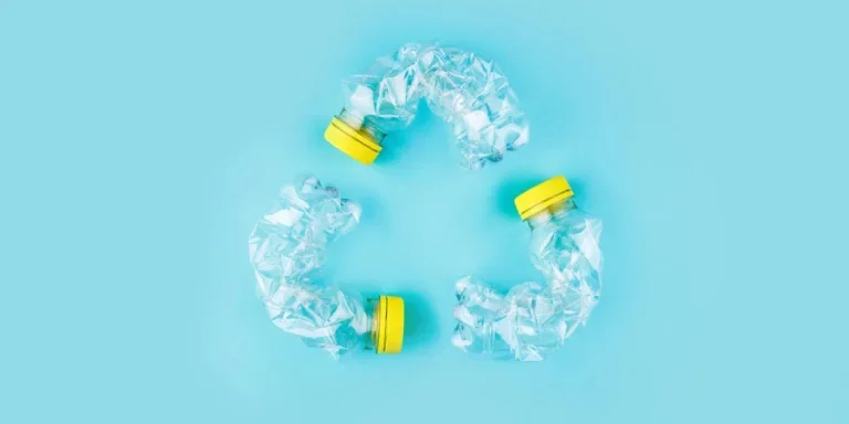 Three crashed plastic bottles