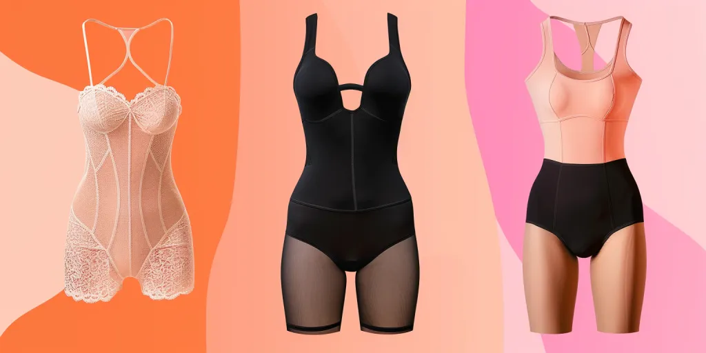 Three different styles of shapewear are shown