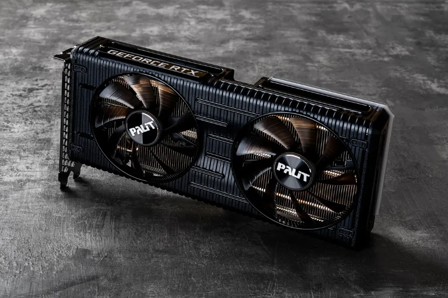 Two fans Palit Nvidia Geforce RTX 3060 Ti Dual OC