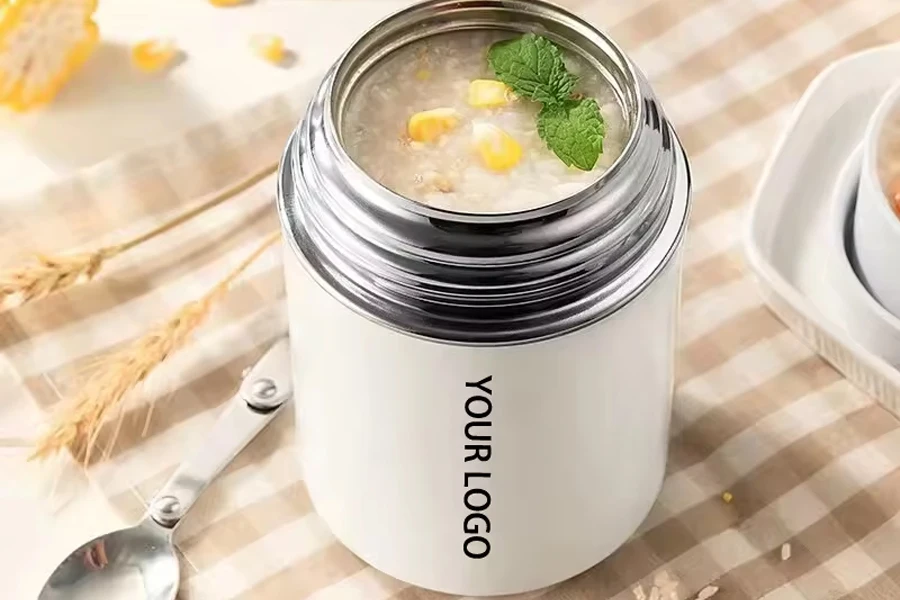 Vacuum Food Jar Stainless Steel Insulated Food Thermos Container Hot Food Storage Canister 1.1L Lunch Box Soup Flask with Spoon