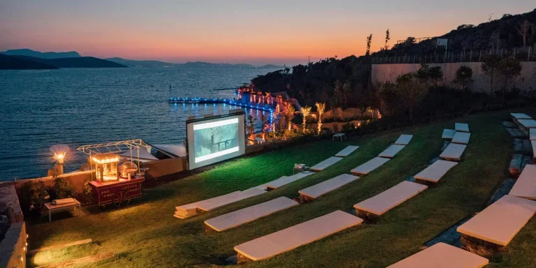 White Screen Projector by the Beach