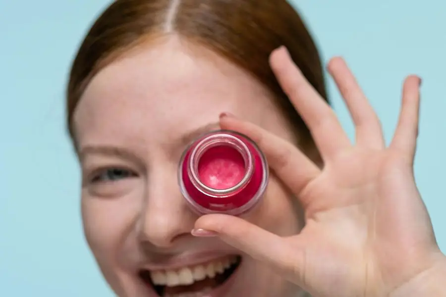 Woman Holding A Makeup Product by Ron Lach