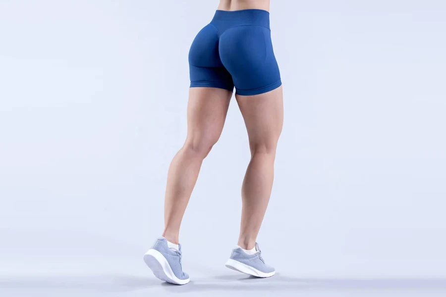 Women High Waist Compression Stretchy Soft Scrunch Seamless Running Shorts