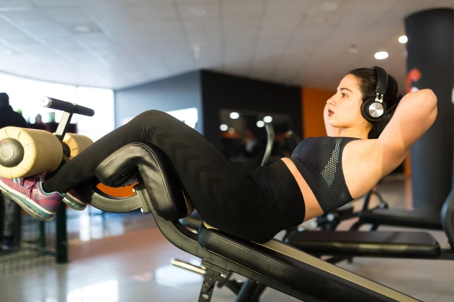 Young woman working out in the gym