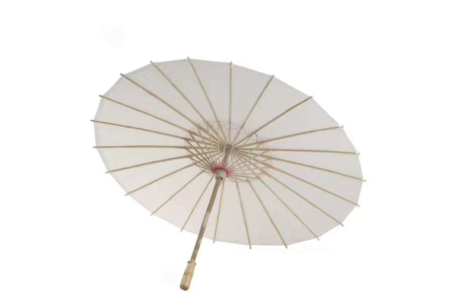 ZY144 Craft Gifts Paper Umbrellas Customization DIY Handmade Drawing Blank Wooden Handle Paper Umbrella