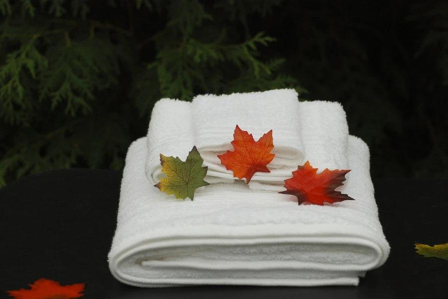 A collection of white spa towels