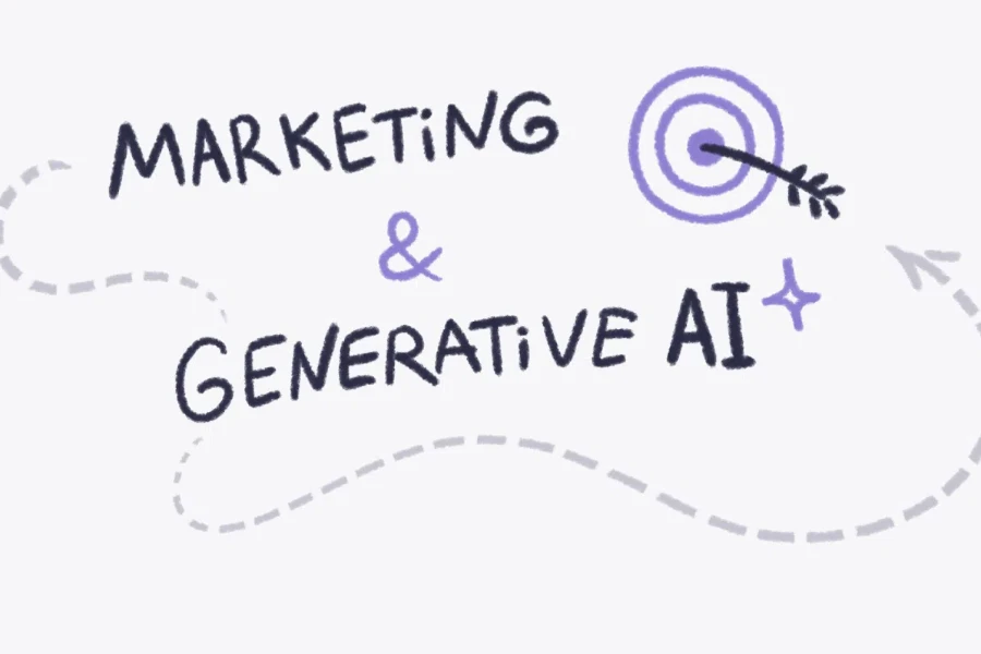 A fun design showing marketing and generative AI