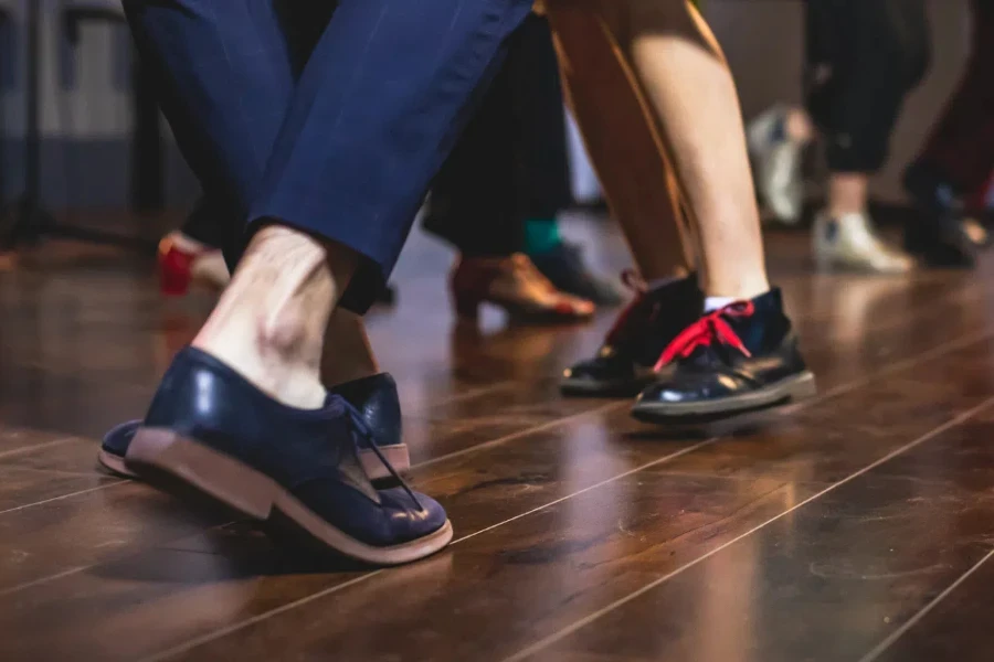 A group of dancers practicing