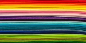 A stack of colorful clothes