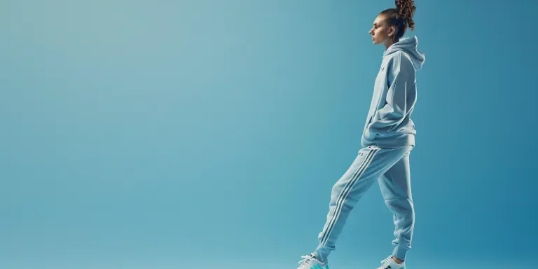 a woman in grey under armour tracksuit