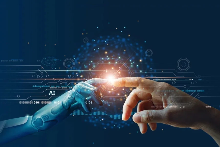 AI and human connecting through systems
