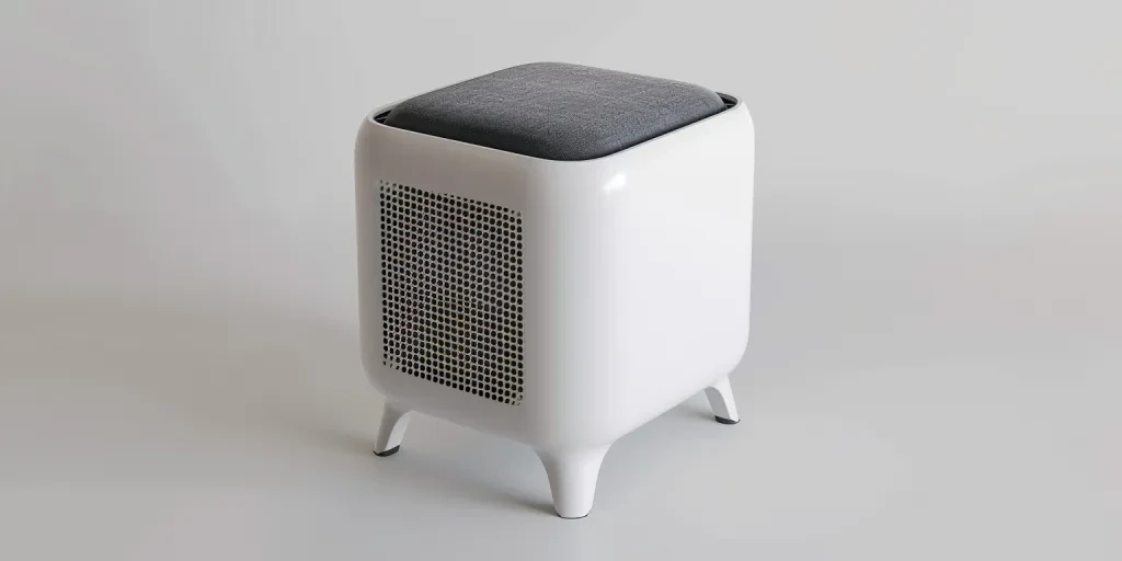 air purifier with black mesh