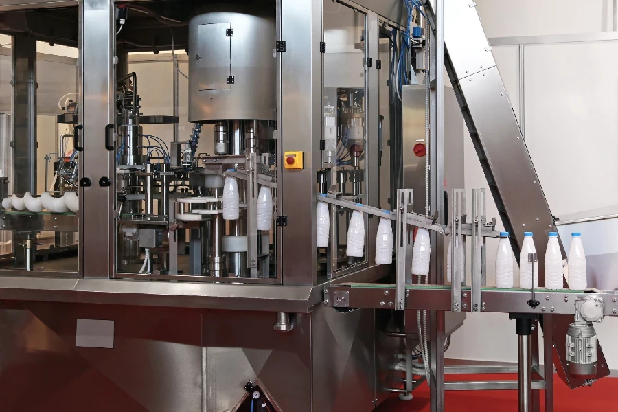 airy packaging and filling systems in milk factory