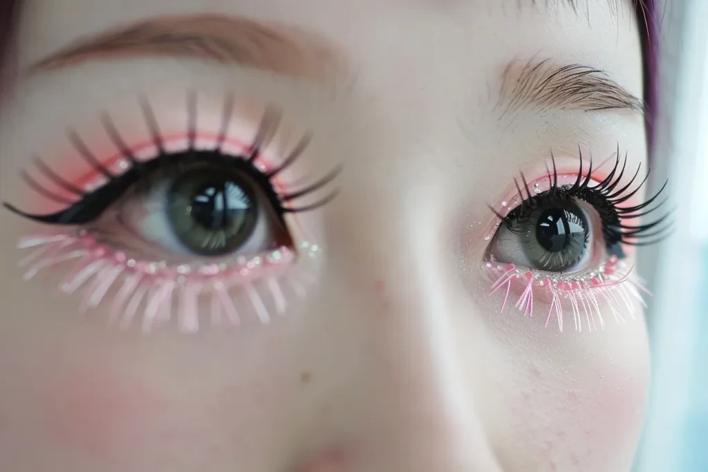 5 sets of pink eye lashes