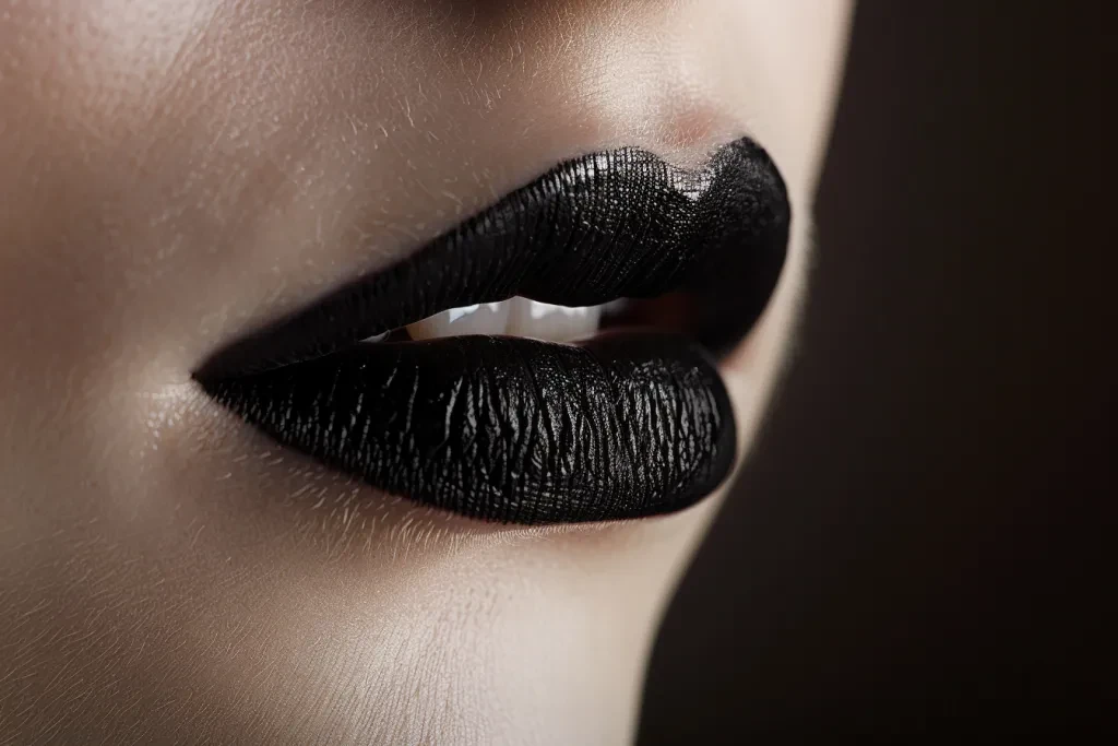 the black lipstick on your lips