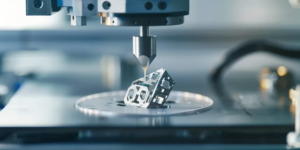 A close-up shot of an advanced material production machine