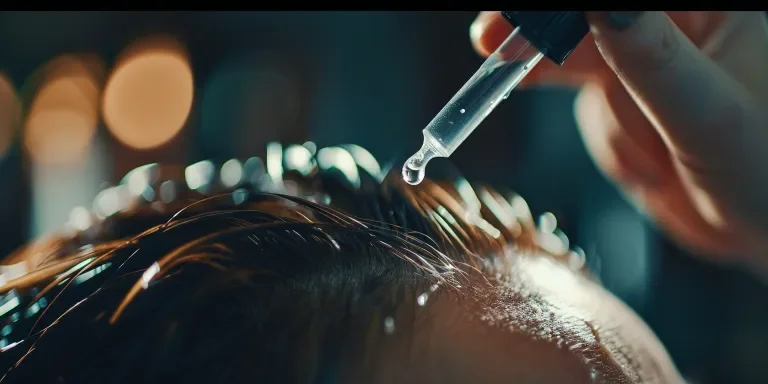 the hairdresser's hand holding a drop