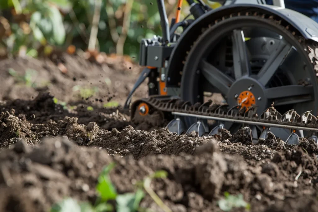 A photo of an electric tilling machine