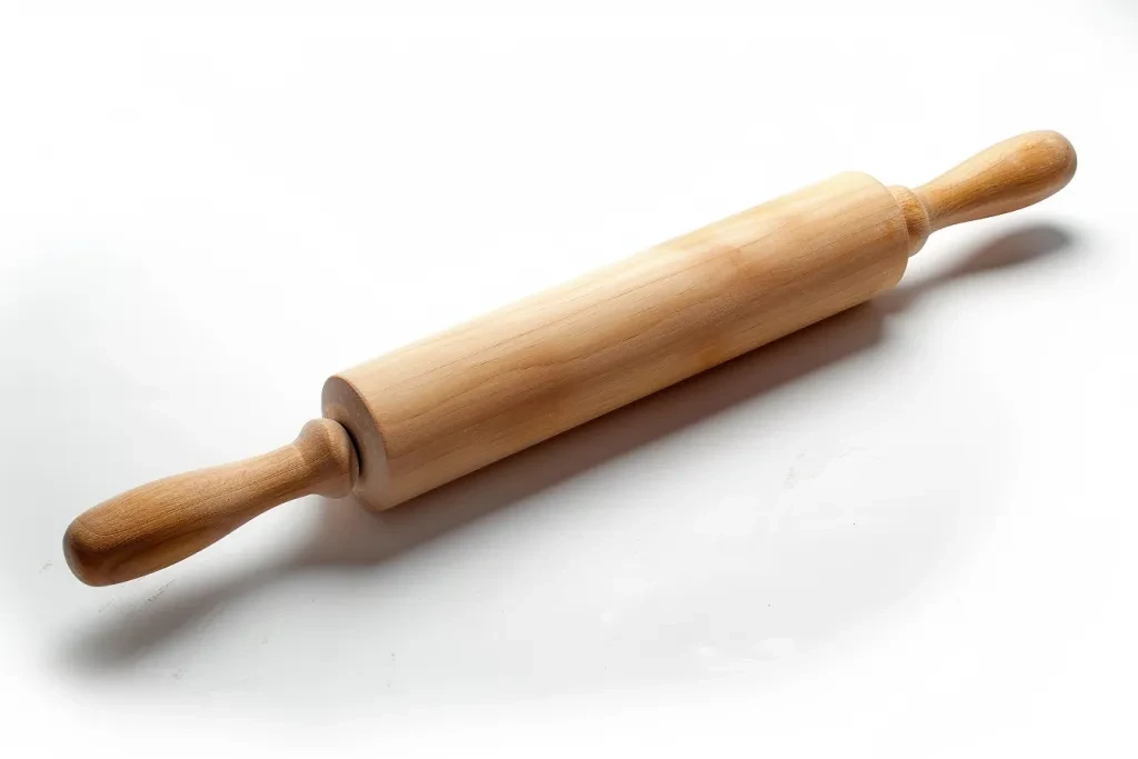 A rolling pin made of beech wood