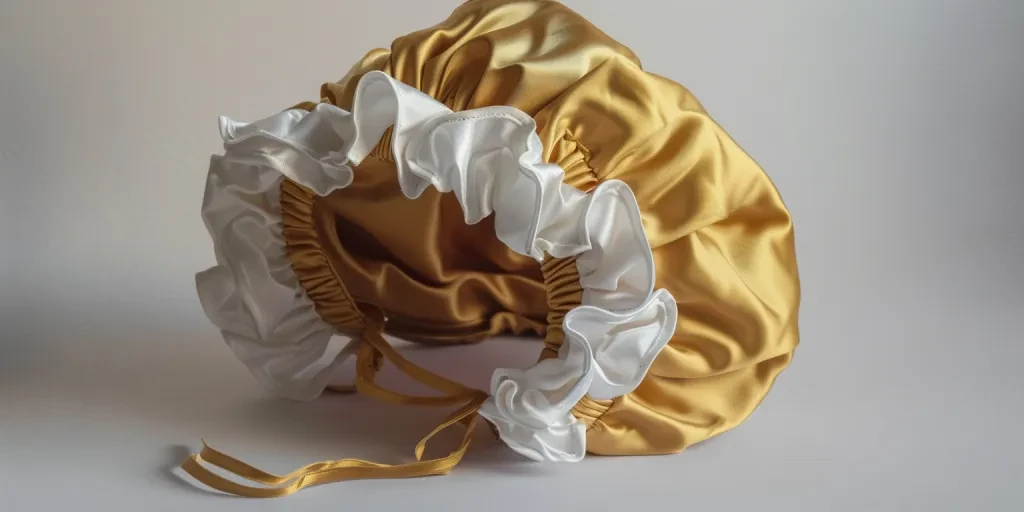 The gold satin bonnet