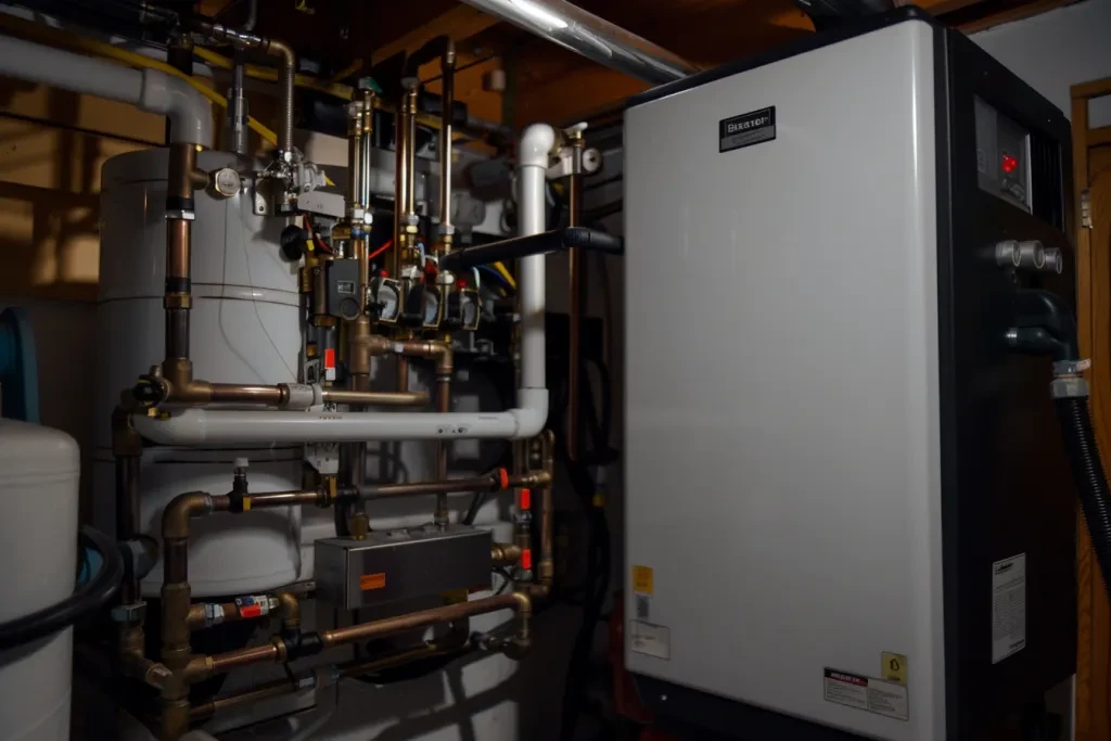 The water heating machine in the home