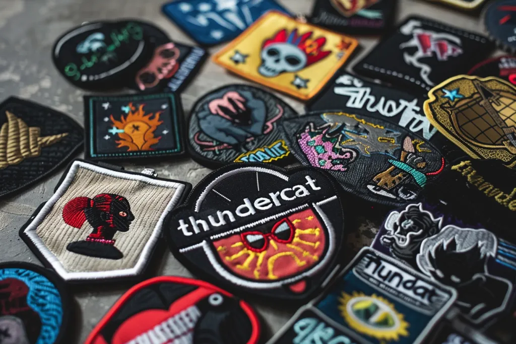 a collection of embroidered patches