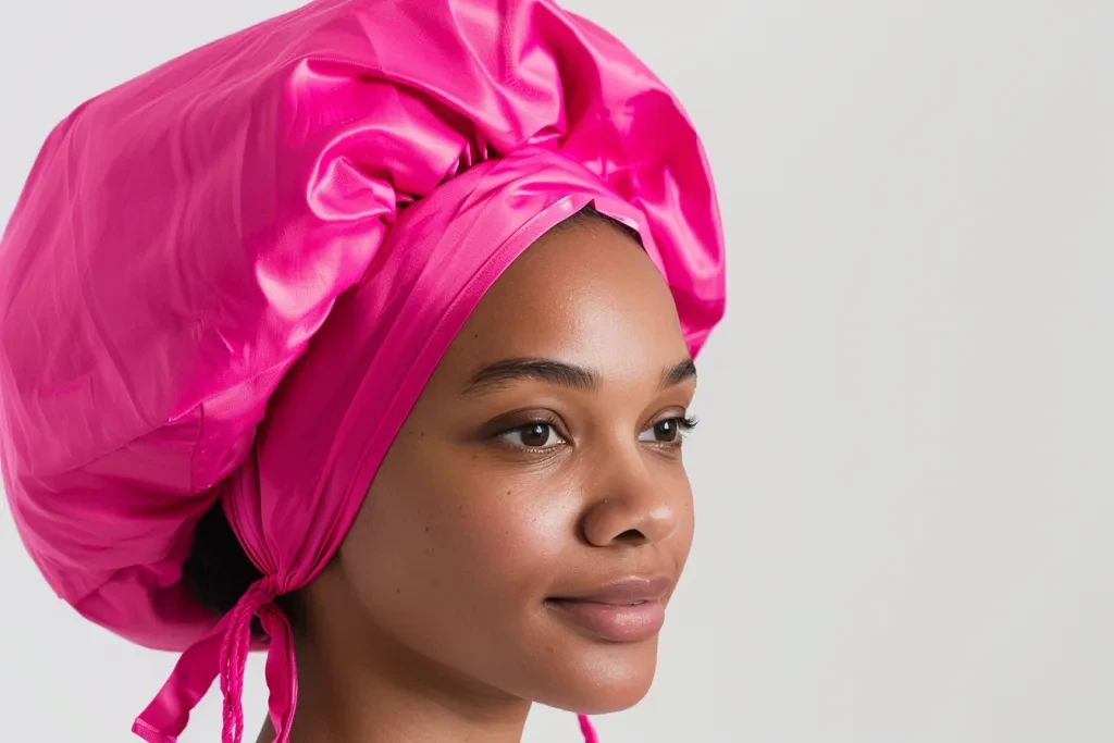 hot pink large solid color hair cap