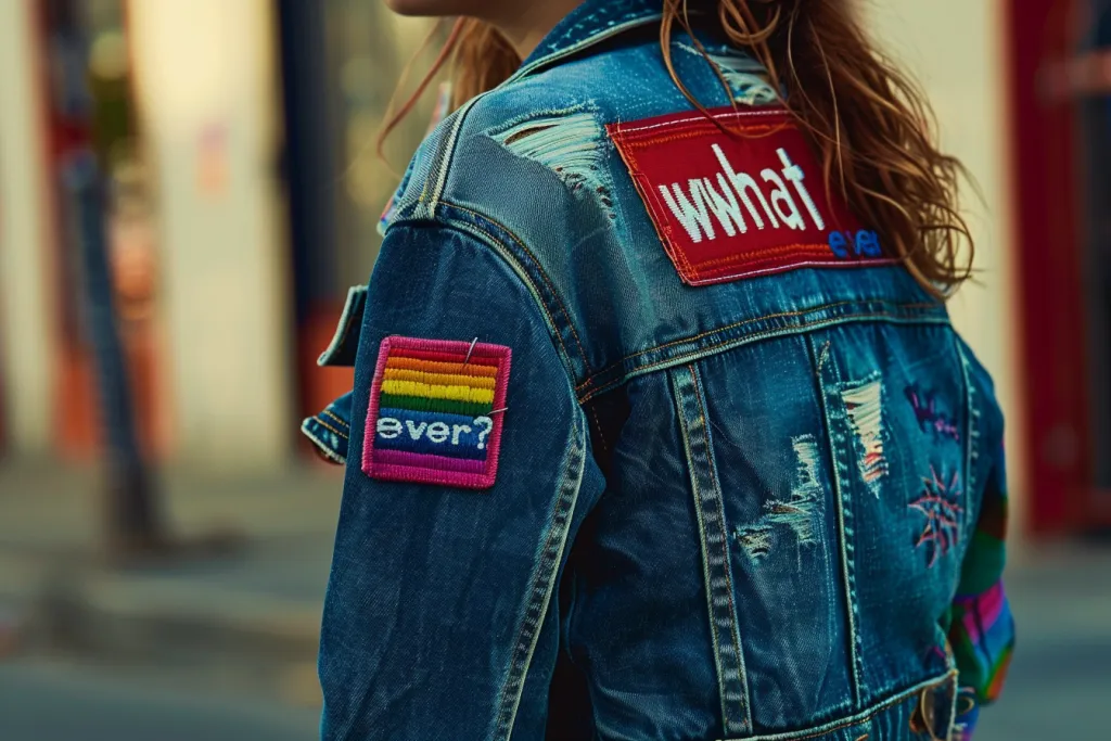 rainbow and denim patch