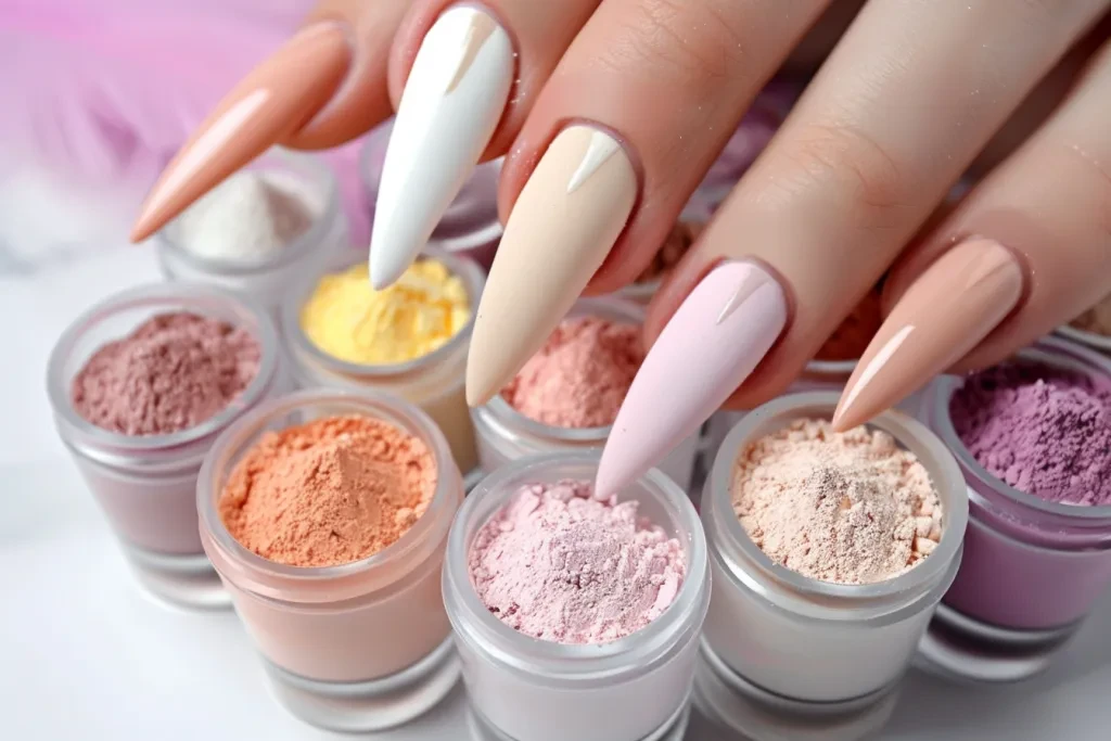 set of matte color nail art powder