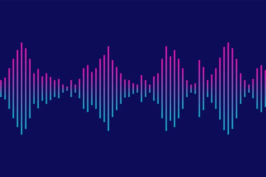 Audio line podcast sound wave element