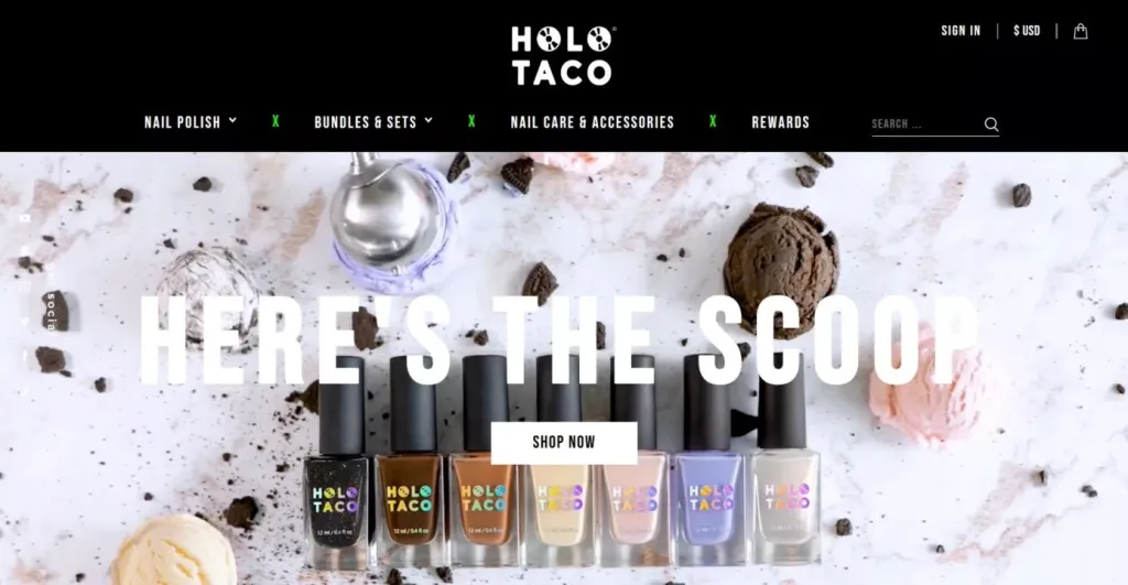 best Shopify Stores: Holo Taco store