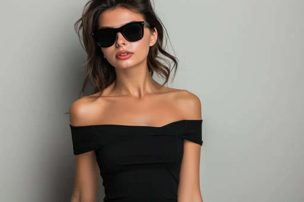 black off-the-shoulder bodycon dress