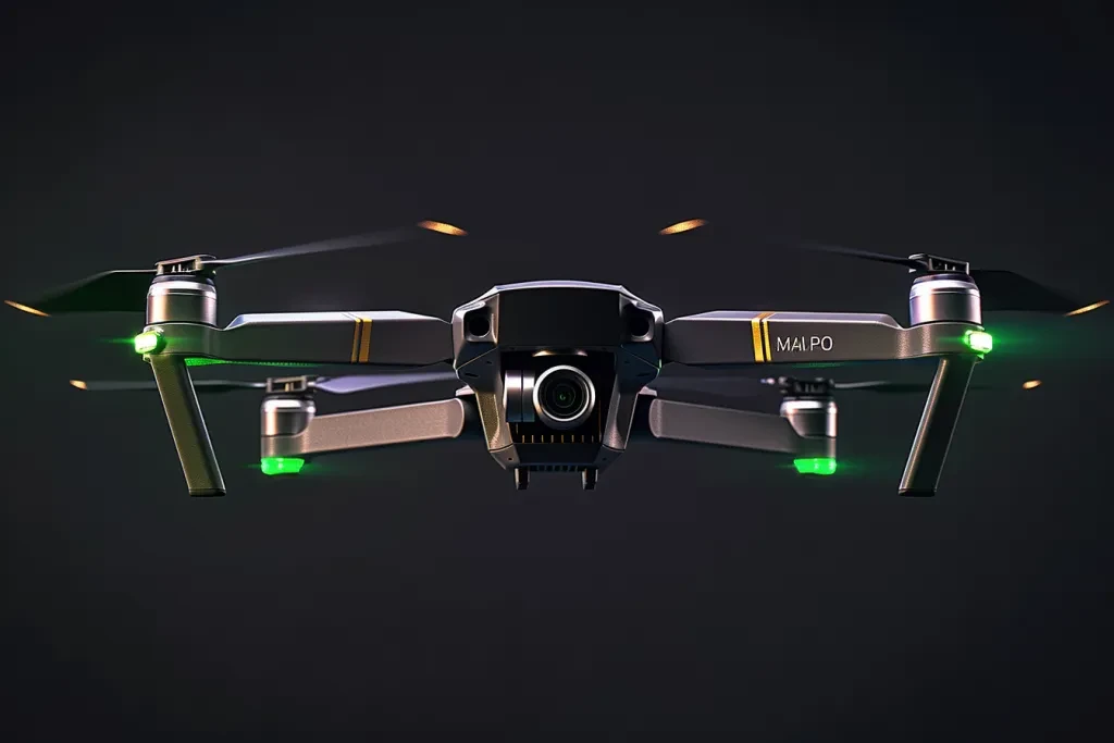 drone with green lights