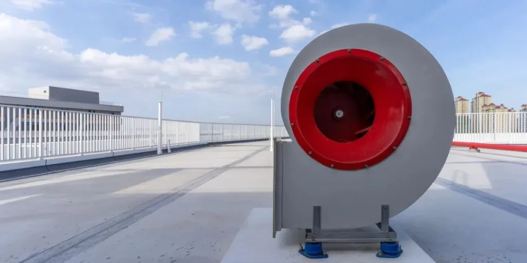 entilation equipment on the roof of modern buildings