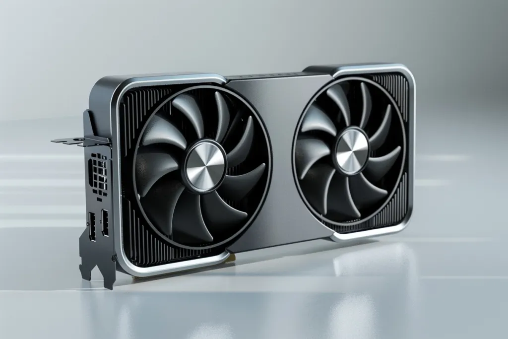 gaming card with two fans on the side of the graphics card