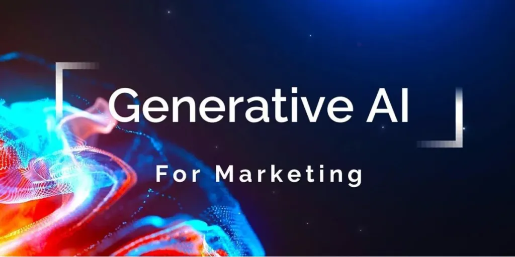 Generative AI for marketing on a colorful background