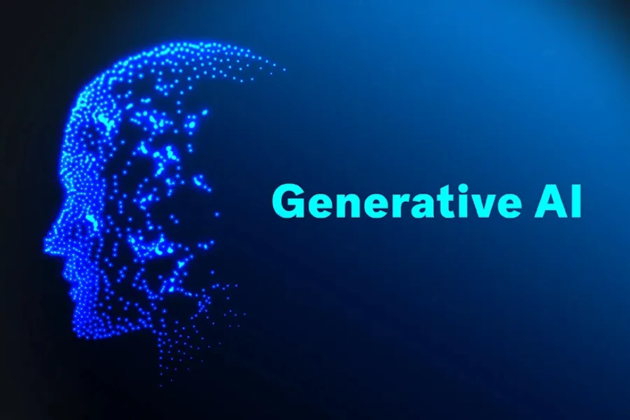 Generative AI in a blue, eye-catching design