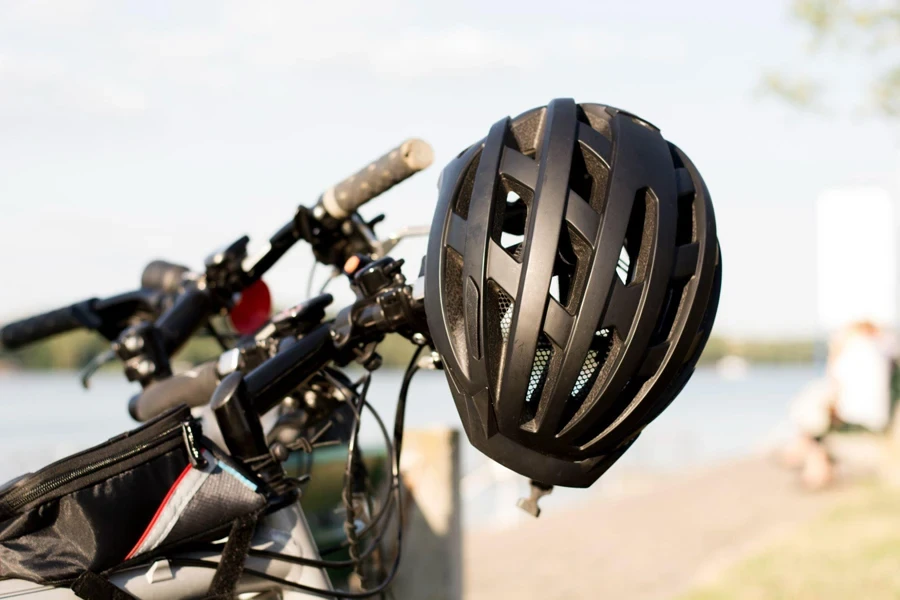 helmet on the bike