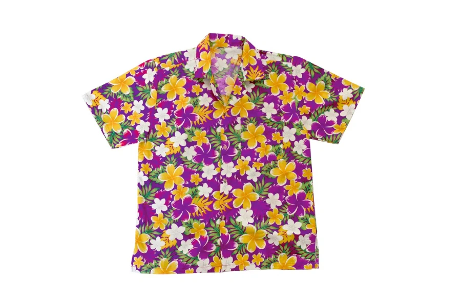 Vibrant Purple Hawaiian Floral Shirt