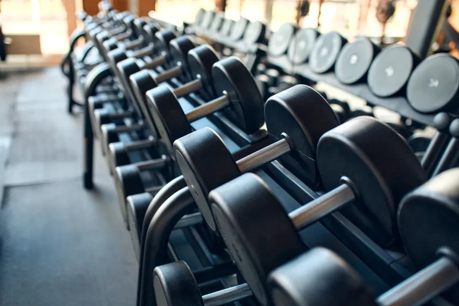 Sports equipment in the gym