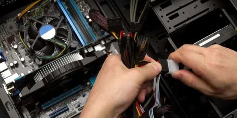 Plugging PC cables and wires