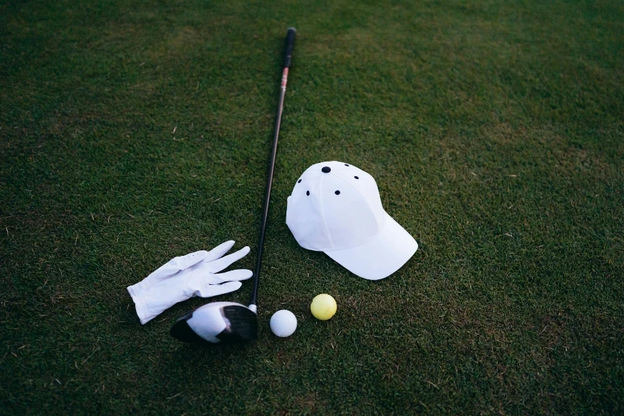 Golfing Equipment on the Green Grass