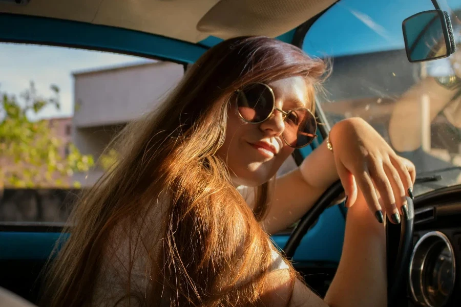 Unknown Celebrity Taking Selfie Inside Vehicle