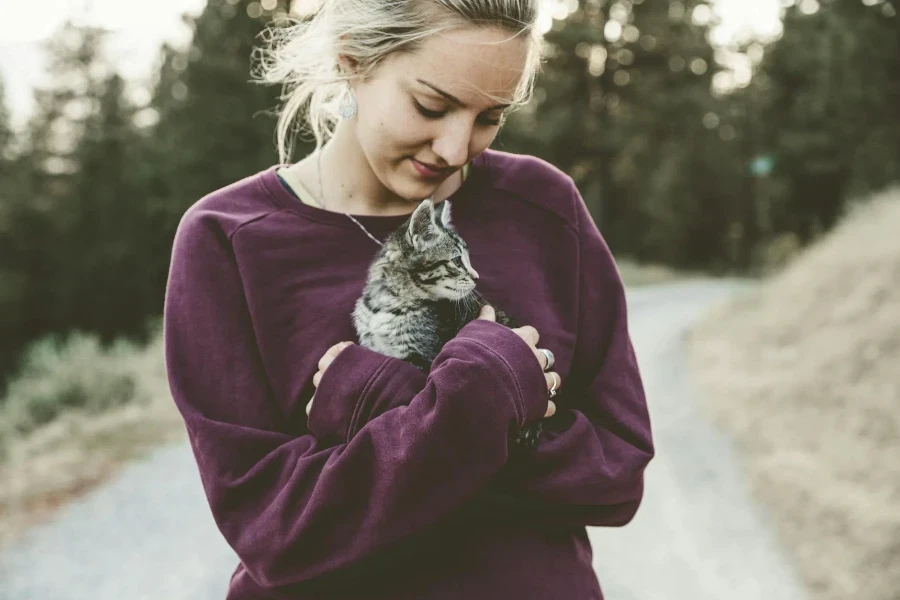 Woman Wearing Purple Sweater