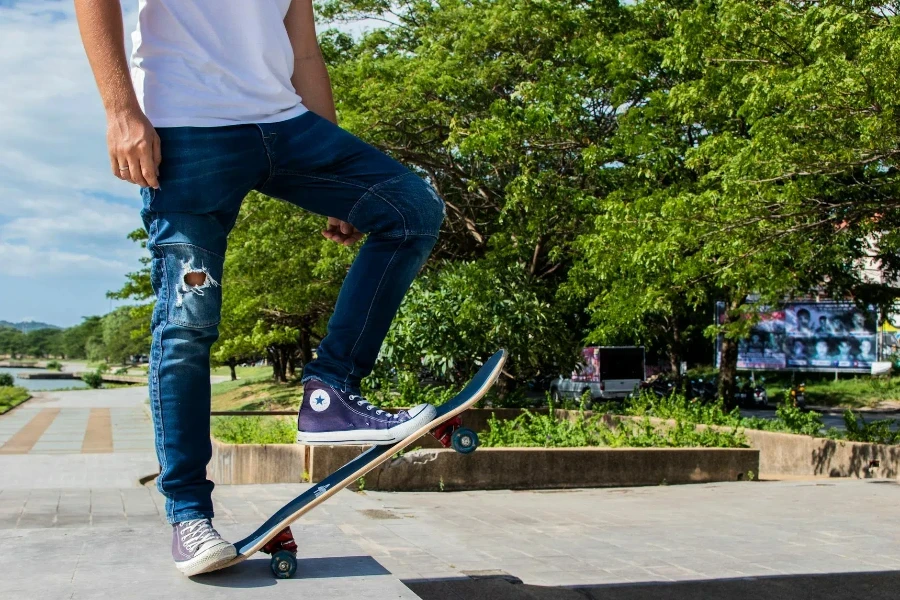 Man Wearing Denim Jeans