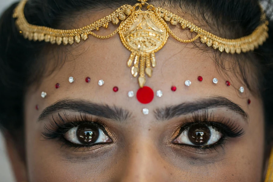 Indian woman with rhinestones
