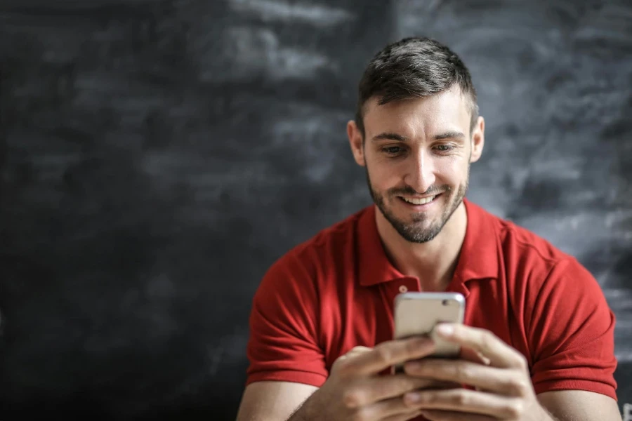 Man in Red Polo Shirt