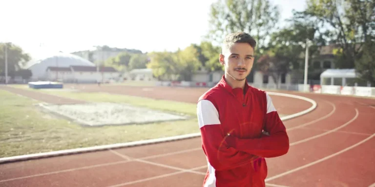 Man in Red and White Jacket