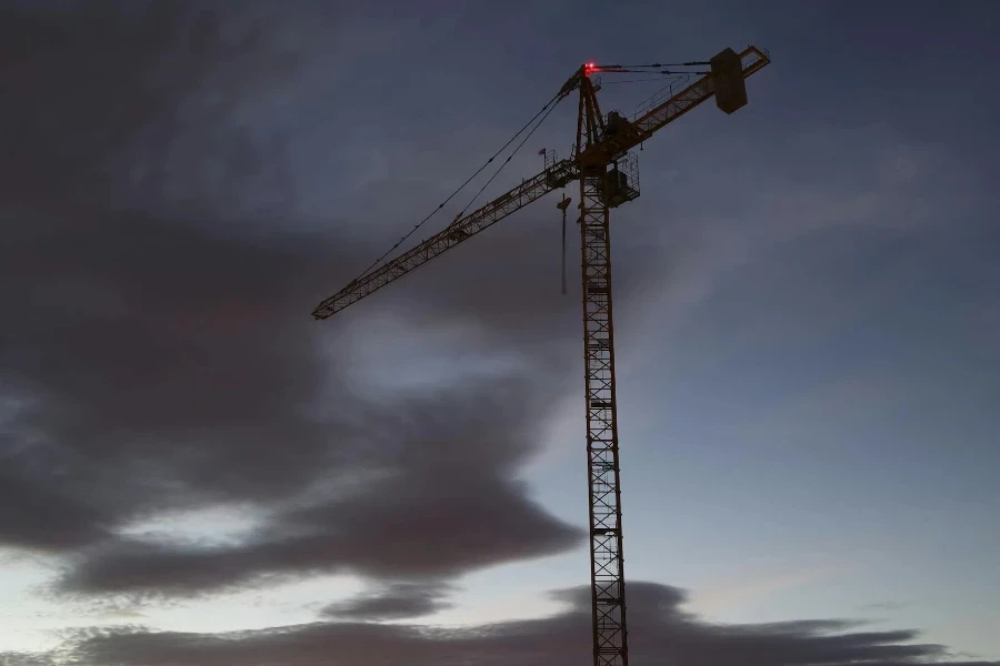 Tower Crane at Nighttime