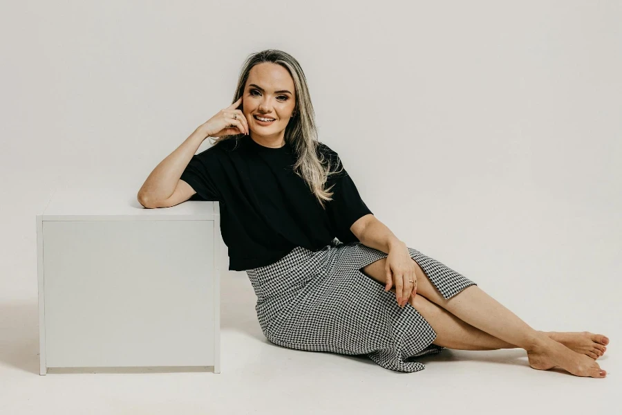 a Young Woman in a Fashionable Outfit